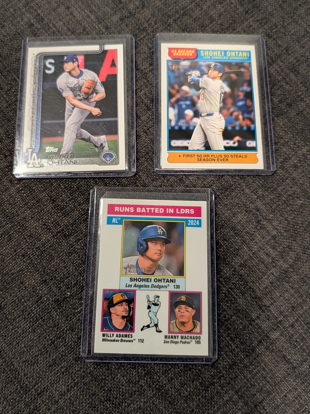 Shohei Ohtani 3 Card Lot Topps Heritage 50/50 Dodgers Baseball